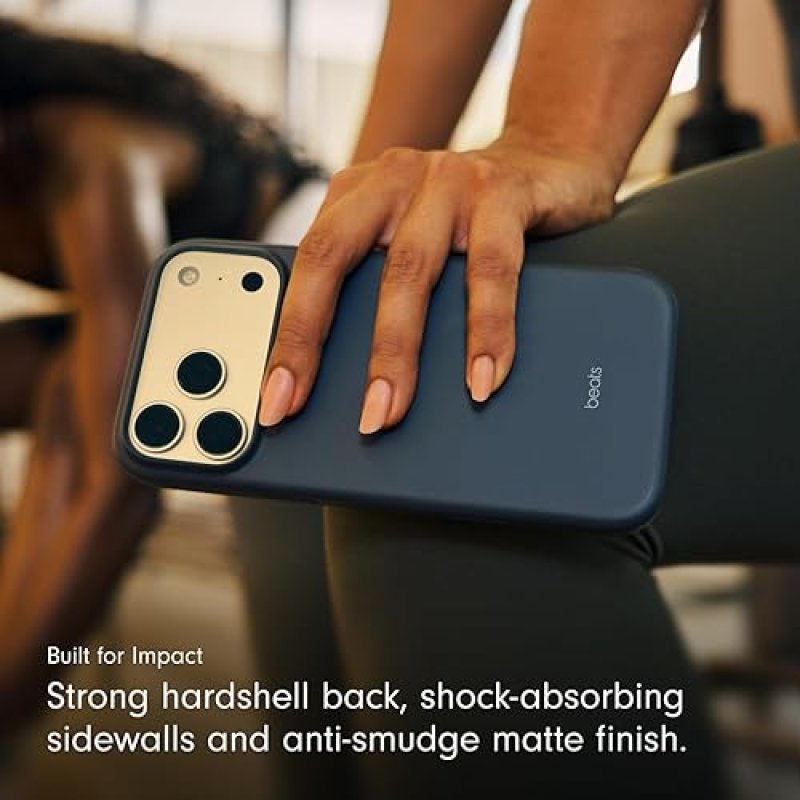 BEATS AIRCASE FOR IPHONE WITH MAGSAFE CAMERA CONTROL, MATTE BEDROCK BLUE, MICROFIBER LINING