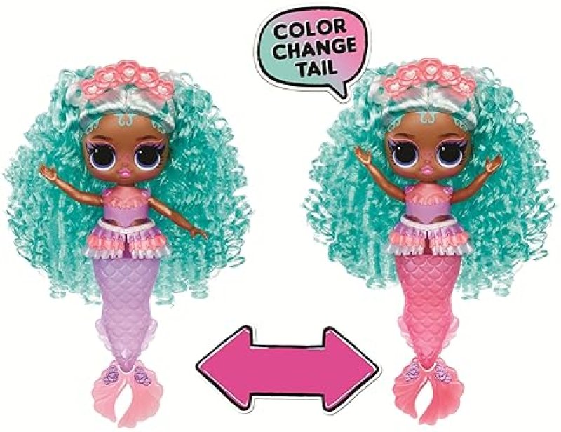 LOL SURPRISE TWEENS MERMAID SERENA FINN DOLL WITH COLOR CHANGING TAIL MOVABLE FIN, AGES 4