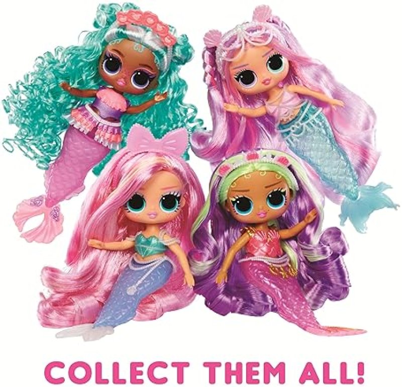 LOL SURPRISE TWEENS MERMAID SERENA FINN DOLL WITH COLOR CHANGING TAIL MOVABLE FIN, AGES 4