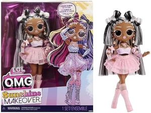 LOL SURPRISE OMG SUNSHINE DOLL WITH COLOR-CHANGING HAIR, FASHIONS ACCESSORIES GIFT FOR KIDS 4