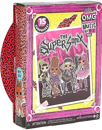 L.O.L. SURPRISE OMG REMIX ROCK DOLL WITH 15 SURPRISES BASS GUITAR, OUTFIT PLAYSET, KIDS GIFT
