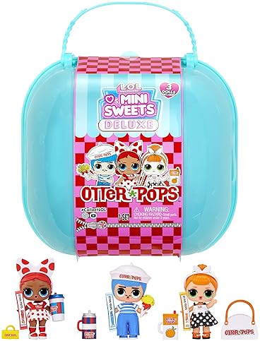 L.O.L. SURPRISE! MINI SWEETS OTTER POPS DELUXE PACK WITH 3 DOLLS 20 SURPRISES, GIFT FOR KIDS