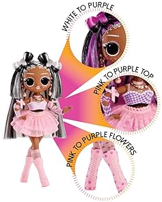 LOL SURPRISE OMG SUNSHINE DOLL WITH COLOR-CHANGING HAIR, FASHIONS ACCESSORIES FOR KIDS 4