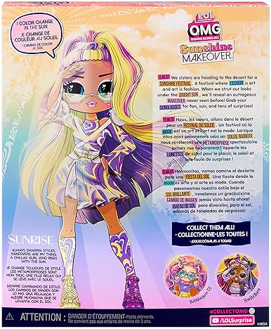 L.O.L. SURPRISE OMG SUNSHINE COLOR CHANGE DOLL WITH HAIR, FASHIONS SURPRISES KIDS 4