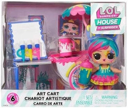 L.O.L. SURPRISE! OMG HOUSE OF SURPRISES ART CART PLAYSET WITH 8 SURPRISES DOLL ACCESSORIES