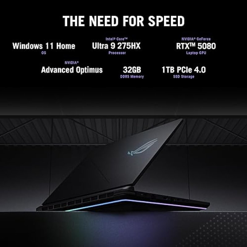 ASUS ROG STRIX G16 2025 GAMING LAPTOP 16 2.5K 240HZ RTX 5080 INTEL CORE ULTRA 9 32GB 1TB SSD