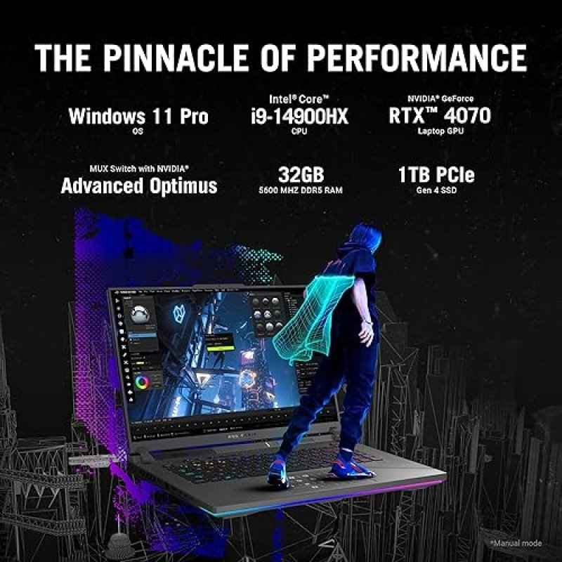 ASUS ROG STRIX G16 2024 GAMING LAPTOP 16 QHD 240HZ RTX 4070 I9-14900HX 32GB 1TB SSD WIN11 PRO