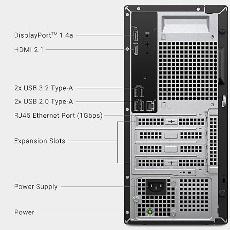 DELL TOWER DESKTOP ECT1250 - INTEL CORE ULTRA 7-265, 16GB DDR5, 1TB SSD, UHD GRAPHICS, KEYBOARD