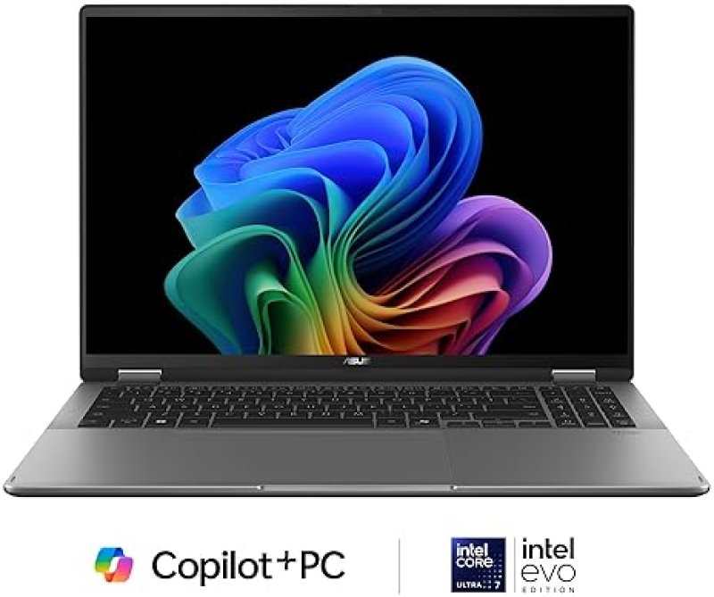 ASUS VIVOBOOK 16 FLIP LAPTOP 16 OLED 3K 120HZ TOUCH, INTEL CORE ULTRA 7, 16GB RAM, 512GB SSD