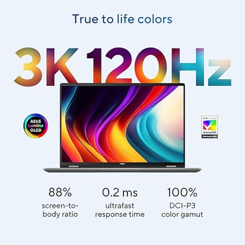 ASUS VIVOBOOK 16 FLIP LAPTOP 16 OLED 3K 120HZ TOUCH, INTEL CORE ULTRA 7, 16GB RAM, 512GB SSD