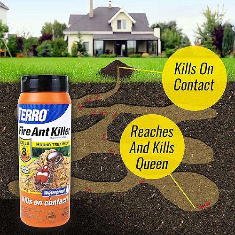 TERRO FIRE ANT KILLER 2 LB SHAKER CAN READY-TO-USE OUTDOOR TREATMENT, LASTS 8 MONTHS