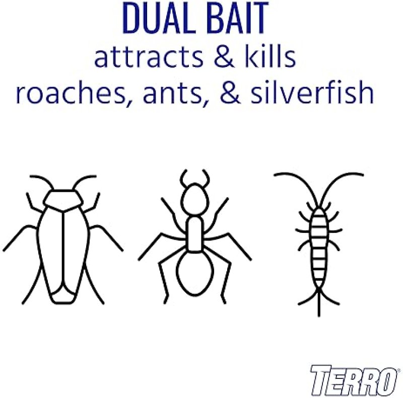 TERRO T360 ANT ROACH BAIT STATIONS, 10 PACK EFFECTIVE PEST CONTROL, BLACK