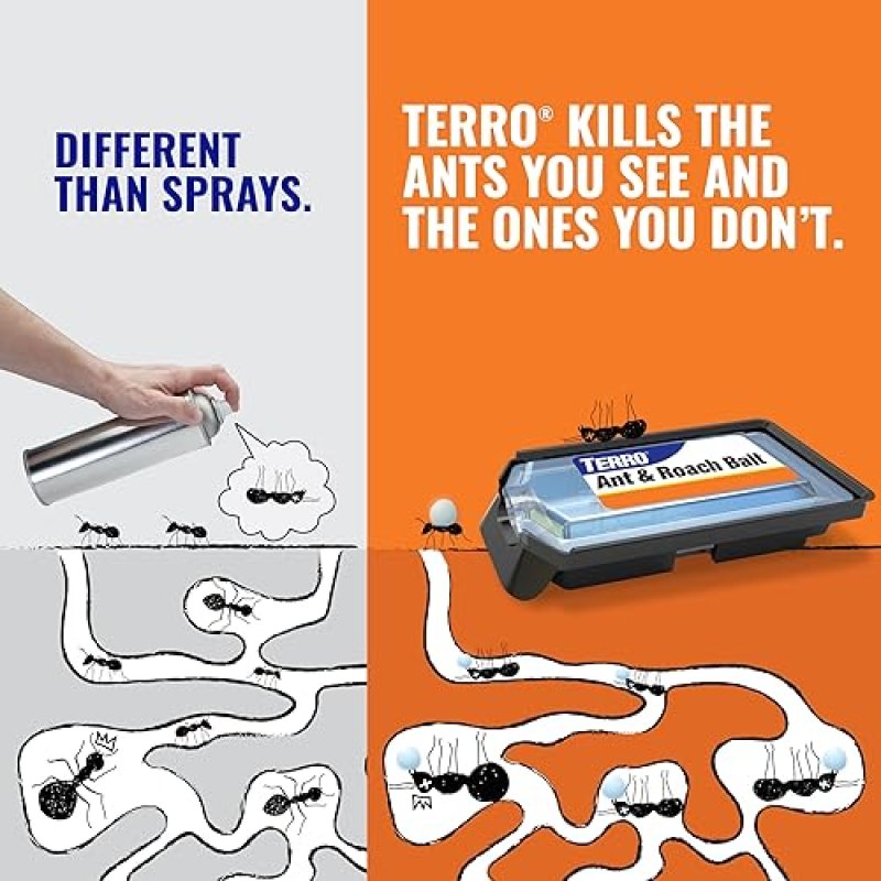 TERRO T360 ANT ROACH BAIT STATIONS, 10 PACK EFFECTIVE PEST CONTROL, BLACK