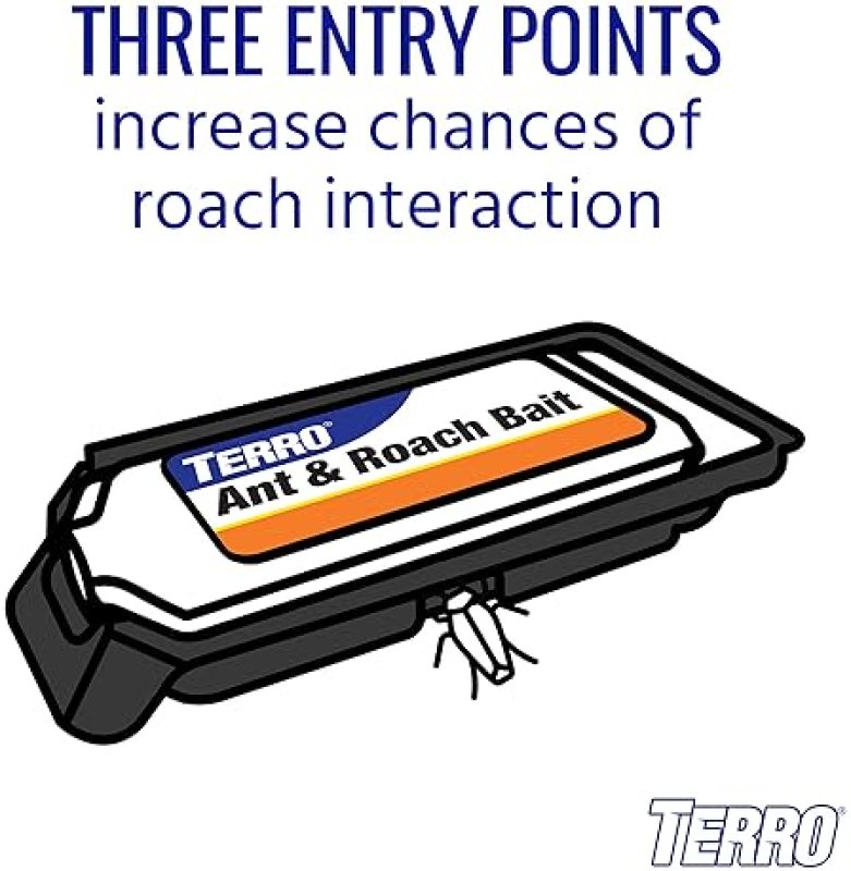 TERRO T360 ANT ROACH BAIT STATIONS, 10 PACK EFFECTIVE PEST CONTROL, BLACK