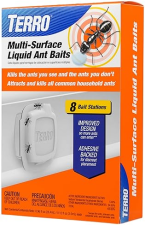 TERRO INDOOR LIQUID ANT BAITS WITH ADHESIVE STRIPS, 8-PACK ANT TRAP AND BAIT STATION T334SR