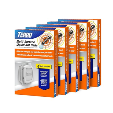 TERRO INDOOR ANT BAIT STATIONS WITH ADHESIVE STRIPS, 5 PACK 20 LIQUID BAITS T334B