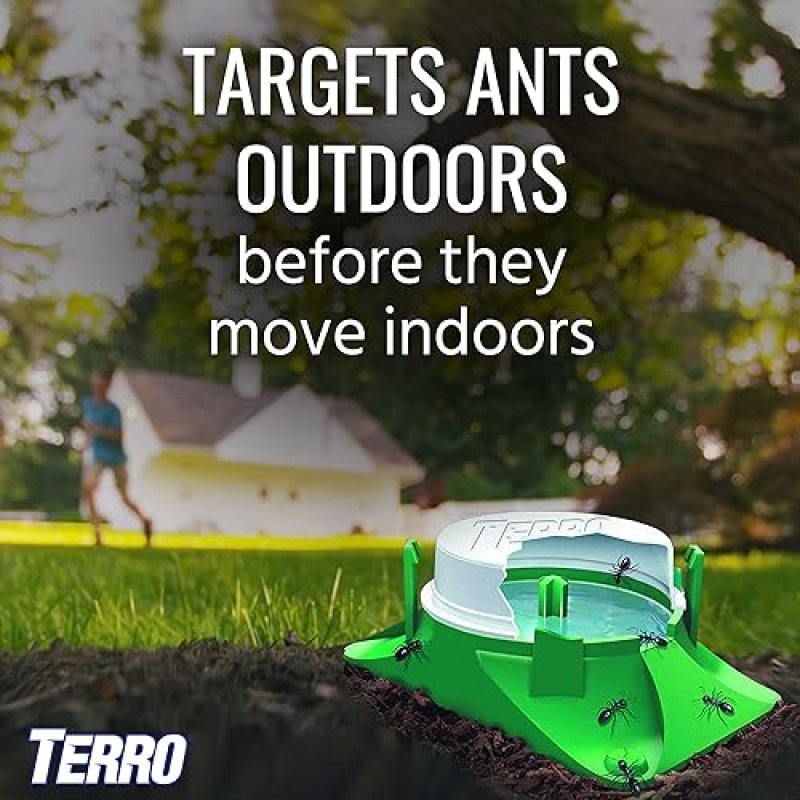TERRO T1804SR OUTDOOR LIQUID ANT BAIT KILLER TRAP 8 STATIONS FOR HOUSEHOLD ANT CONTROL