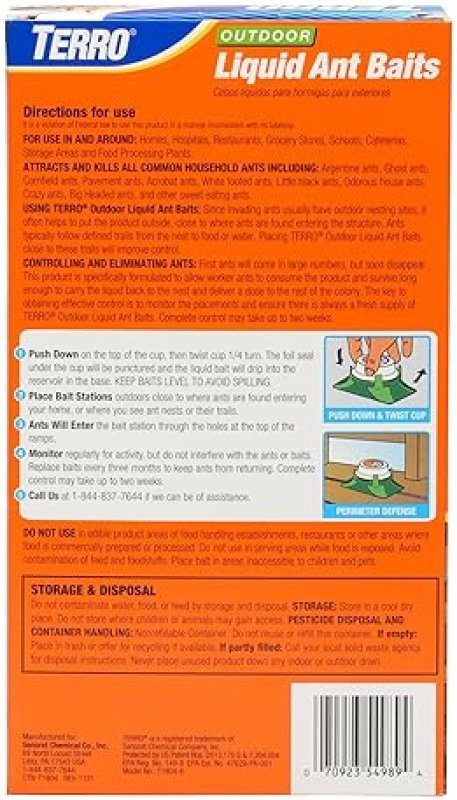 TERRO T1804SR OUTDOOR LIQUID ANT BAIT KILLER TRAP 8 STATIONS FOR HOUSEHOLD ANT CONTROL
