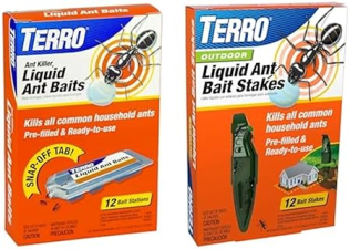 TERRO ANT KILLER BUNDLE 12 LIQUID BAIT STATIONS OUTDOOR READY-TO-USE ANT BAIT STAKE