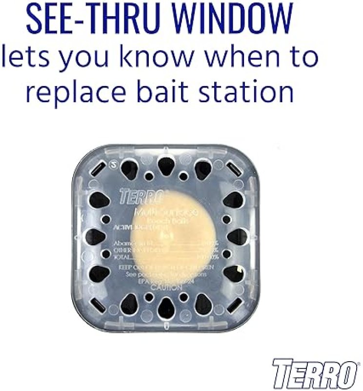 TERRO T500SR INDOOR ROACH BAIT STATIONS 12 MULTI-SURFACE ROACH KILLER STATIONS, BLACK