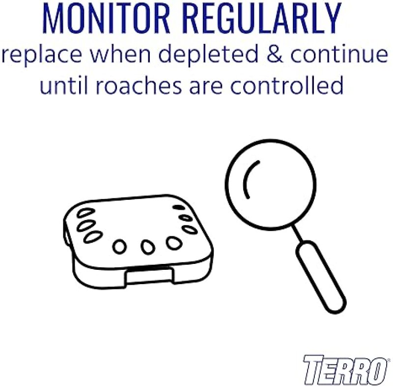 TERRO T500SR INDOOR ROACH BAIT STATIONS 12 MULTI-SURFACE ROACH KILLER STATIONS, BLACK