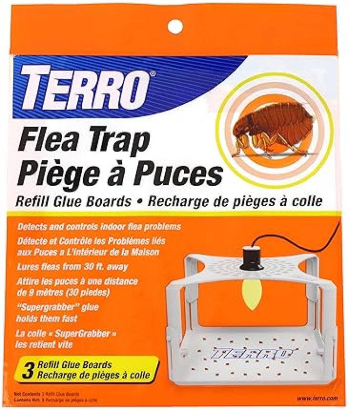TERRO FLEA TRAP REFILL GLUE CARDS FOR T230 INDOOR FLEA TRAP, 3 COUNT PACK T231