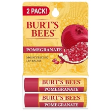 BURTS BEES POMEGRANATE LIP BALM, NATURAL MOISTURIZER WITH BEESWAX, TINT-FREE, 2 X 0.15 OZ