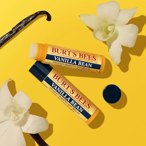 BURTS BEES VANILLA BEAN LIP BALM, NATURAL MOISTURIZER, TINT-FREE, 2 PACK, 0.15 OZ EACH
