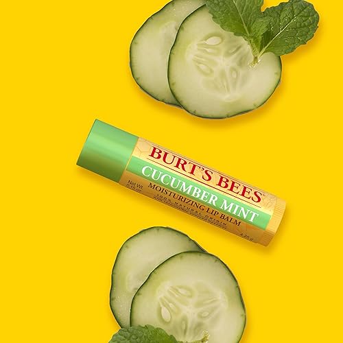 BURTS BEES LIP BALM 4-PACK - ORIGINAL BEESWAX, CUCUMBER MINT, WATERMELON MANDARIN, NATURAL
