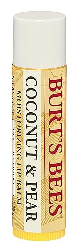 BURTS BEES COCONUT PEAR LIP BALM, NATURAL MOISTURIZER WITH BEESWAX, 2-PACK 0.15 OZ