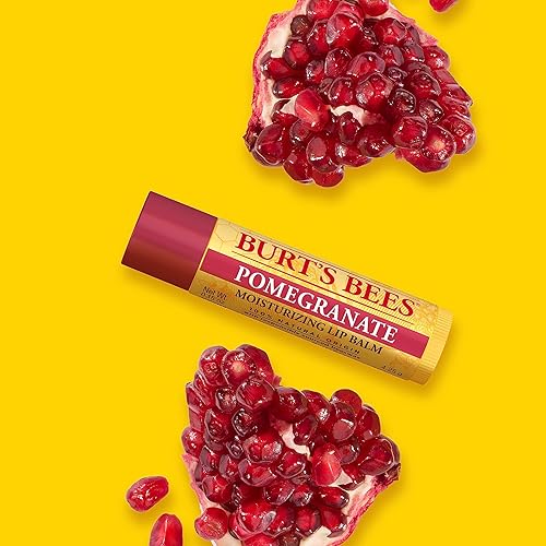 BURTS BEES POMEGRANATE LIP BALM, NATURAL MOISTURIZER WITH BEESWAX, TINT-FREE, 0.15 OZ