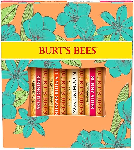 BURTS BEES JUST PICKED LIP BALM SET POMEGRANATE, WATERMELON, MANDARIN, COCONUT PEAR, 4-PACK