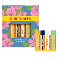 BURTS BEES BALM BOUQUET LIP BALM SET 4 NATURAL FLAVORS, 0.15 OZ TUBES, BEESWAX VANILLA