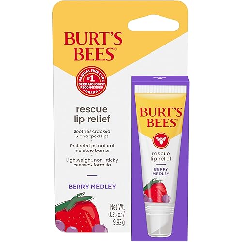 BURTS BEES BERRY MEDLEY LIP BALM, HYDRATING RESCUE FOR DRY CRACKED LIPS, 0.35OZ TUBE