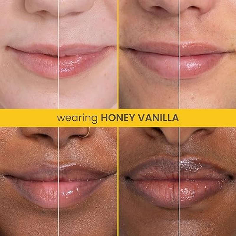 BURTS BEES HONEY VANILLA RESCUE LIP BALM, HYDRATING NATURAL LIP RELIEF, 0.35OZ TUBE