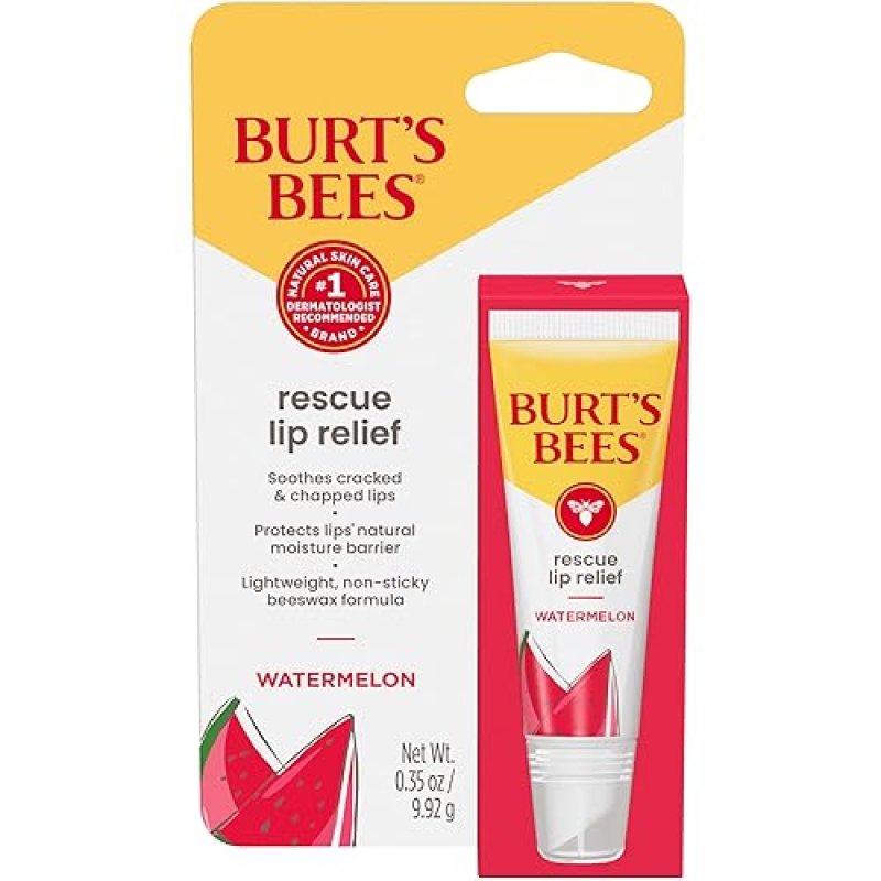 BURTS BEES WATERMELON RESCUE LIP BALM 0.35OZ HYDRATING, NATURAL BEESWAX SHEA BUTTER