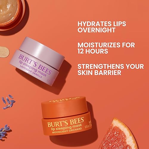 BURT S BEES MOONLIGHT ORCHARD LIP SLEEPING MASK WITH HYALURONIC ACID SQUALANE, 0.45 OZ