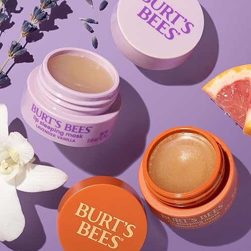 BURT S BEES MOONLIGHT ORCHARD LIP SLEEPING MASK WITH HYALURONIC ACID SQUALANE, 0.45 OZ