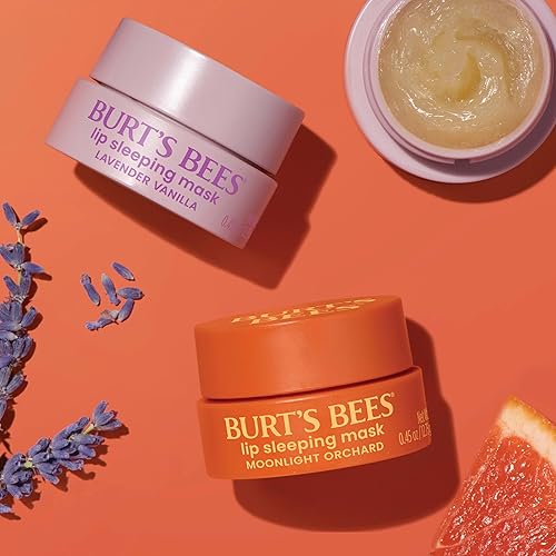 BURT S BEES MOONLIGHT ORCHARD LIP SLEEPING MASK WITH HYALURONIC ACID SQUALANE, 0.45 OZ