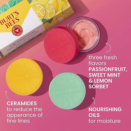BURTS BEES 3-PACK LIP SLEEPING MASK SET HYDRATING EXFOLIATING SCRUB STOCKING STUFFERS