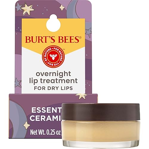 BURTS BEES OVERNIGHT LIP TREATMENT 0.25OZ MOISTURIZING, RESTORATIVE WITH VITAMIN E CERAMIDES
