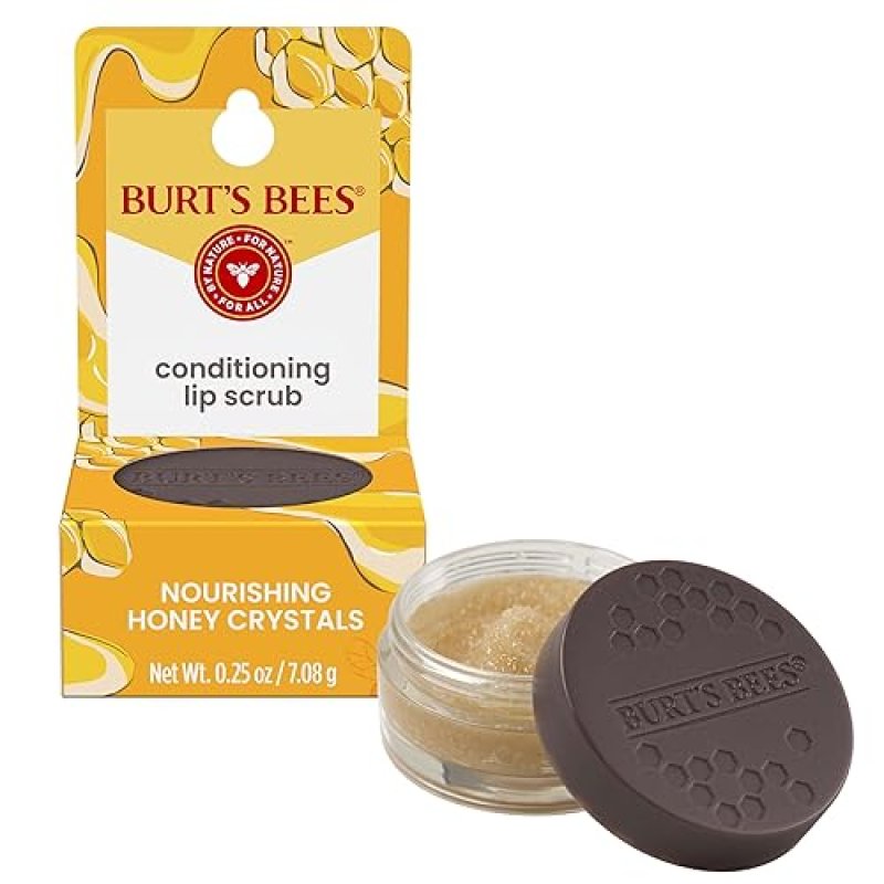 BURTS BEES HONEY LIP SCRUB 0.25 OZ EXFOLIATE CONDITION DRY LIPS WITH NATURAL HONEY CRYSTALS