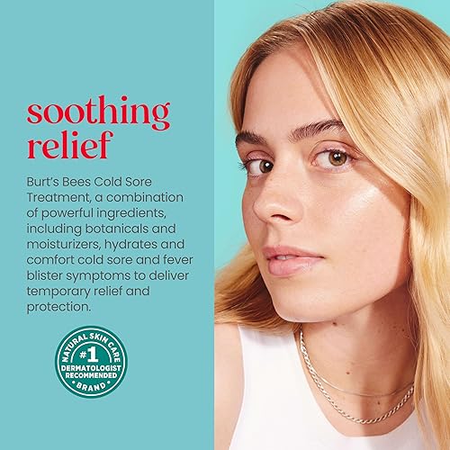 BURTS BEES COLD SORE TREATMENT MEDICATED LIP BALM WITH MENTHOL EUCALYPTUS, 2-PACK