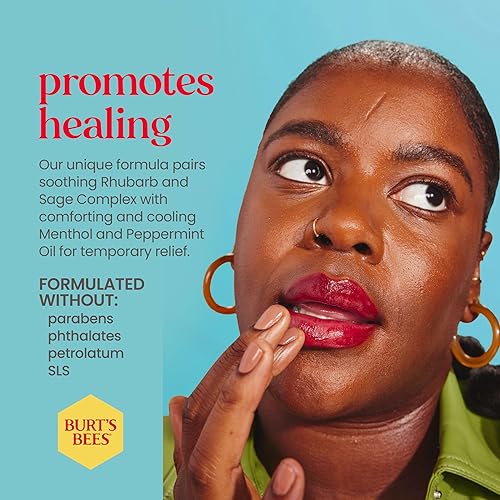 BURTS BEES COLD SORE TREATMENT MEDICATED LIP BALM WITH MENTHOL EUCALYPTUS, 2-PACK