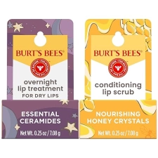 BURTS BEES LIP SCRUB OVERNIGHT TREATMENT WITH CERAMIDES EXFOLIATE HYDRATE LIPS, 2 X 0.25 OZ