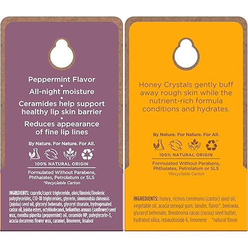 BURTS BEES LIP SCRUB OVERNIGHT TREATMENT WITH CERAMIDES EXFOLIATE HYDRATE LIPS, 2 X 0.25 OZ