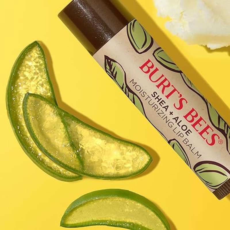 BURTS BEES SHEA ALOE LIP BALM 4-PACK MOISTURIZING, ANTIOXIDANT, NATURAL HOLIDAY GIFT