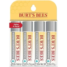 BURTS BEES 4-PACK LIP BALM STOCKING STUFFERS, NATURAL MOISTURIZING LIP CARE WITH SHEA COCOA BUTTER