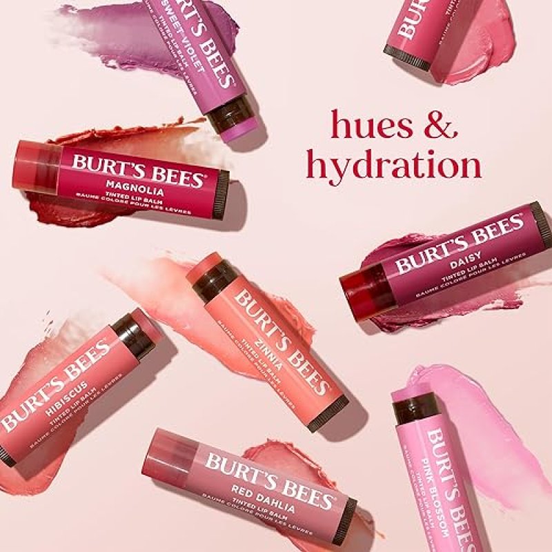 BURTS BEES 2-PACK LIP TINT BALM RED DAHLIA - HYDRATING, LONG-LASTING, NATURAL FINISH