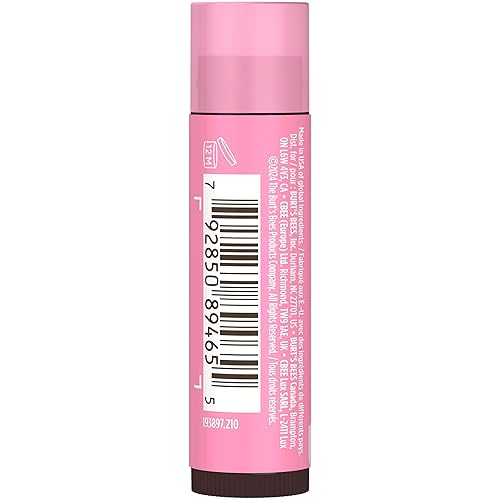 BURTS BEES PINK BLOSSOM TINTED LIP BALM 8-HOUR MOISTURE, NATURAL SHEA BUTTER, 0.15 OZ
